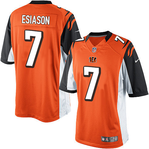 Men's Limited Boomer Esiason Nike Jersey Orange Alternate - #7 NFL Cincinnati Bengals